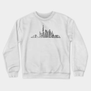 Dubai Skyline in onedraw Crewneck Sweatshirt